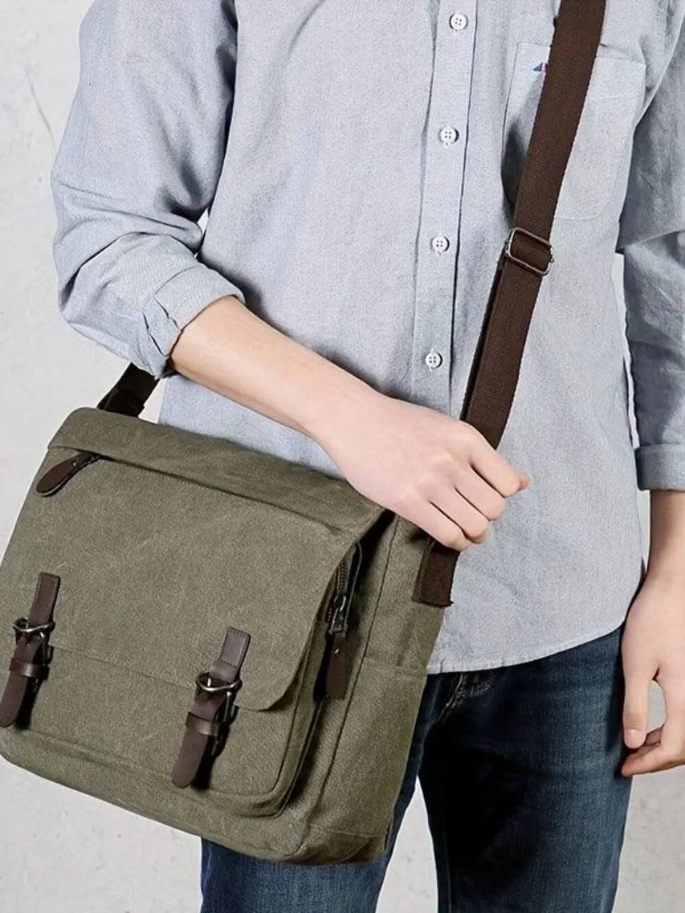 Vintage Canvas Backpack Large Capacity Shoulder Crossbody Travel Bag